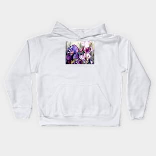 Purple Iris Art Garden Kids Hoodie